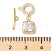 Brass Pave Clear Cubic Zirconia Toggle Clasps KK-A253-08G-3