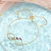 Brass Micro Pave Cubic Zirconia Silder Bracelets BJEW-S158-19G-1