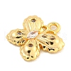 Brass Micro Pave Clear Cubic Zirconia Pendants KK-U015-11G-2