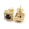 Brass Micro Pave Cubic Zirconia  Ear Studs EJEW-P261-15G-2