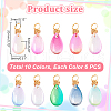 60Pcs 10 Color Copper Wired Glass Pendants PALLOY-GA00001-2