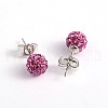 Polymer Clay Rhinestone Ball Stud Earrings EJEW-O041-02B-1