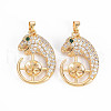 Brass Micro Pave Clear Cubic Zirconia Peg Bails Pendants KK-T062-193G-NF-1