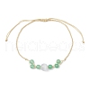 Round Natural Malaysia Jade & Cat Eye Beaded Necklace & Bracelet & Dangle Earring Sets SJEW-JS01334-6