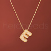 Brass Micro Pave Clear Cubic Zirconia Initial Pendant Necklaces for Women FS-WGDC51D-05-1