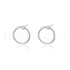 Anti-Tarnish Ring Rhodium Plated 925 Sterling Silver Stud Earrings PB1316-5-1