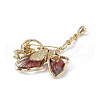 Resin Butterfly Brooch Pin with Crystal Rhinestone JEWB-P016-05KCG-02-4