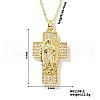 European and American Brass Pave Cubic Zirconis Virgin Mary Cross Pendant Necklaces IK3172-2-1