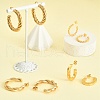 4 Pairs 4 Style 304 Stainless Steel Twist Rope & Oval & Ball Beaded C-shape Stud Earrings EJEW-TZ0001-01-5