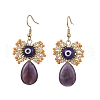 Natural Gemstone Dangle Earrings EJEW-MZ00169-3