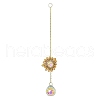 Glass Flower Hanging Suncatchers HJEW-P018-F01-3