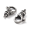 Tibetan Style 316 Stainless Steel Lobster Claw Clasps STAS-K276-12B-AS-2