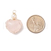 Natural Rose Quartz & Freshwater Pearl Pendants PALLOY-JF01661-01-4
