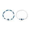 2Pcs 2 Styles Evil Eye Glass Beads Stretch Bracelets & Glass Seed Beads Stretch Bracelets for Women BJEW-JB11895-3