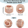 Beebeecraft 5Pcs Brass Micro Pave Cubic Zirconia Beads ZIRC-BBC002-81A-2