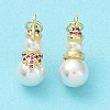 Brass & Cubic Zirconia & Plastic Imitation Pearl Pendants KK-G469-09G-2