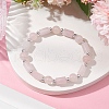 Natural Rose Quartz Round Beaded Stretch Bracelets for Women BJEW-JB11137-03-2