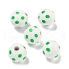 Printed Wood European Beads WOOD-G022-18E-1