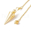 Rack Plating Brass Cable Chain Cone Dowsing Pendulums HJEW-G016-01G-3