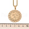 304 Stainless Steel Hollow Moon Star Flower Pendant Necklaces for Women NJEW-K283-35G-3