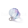 Transparent Spray Paint Glass Pendants PALLOY-JF03496-02-5