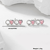 Heart Sterling Silver Pink Cubic Zirconia Stud Earrings ZA6656-2-2