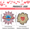 Fingerinspire 2Pcs 2 Style Planet & Heart Computerized Embroidery Cloth Iron On Sequins Patches PATC-FG0001-20-2