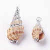 Electroplate Spiral Shell Pendants BSHE-L036-12-2