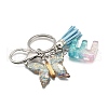 26Pcs Transparent Epoxy Resin & Transparent Acrylic & Faux Suede Tassel Keychain KEYC-JKC01202-05-3
