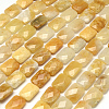 Faceted Rectangle Yellow Jade Beads Strands X-G-R304-13-1