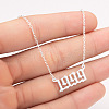 1999 Birth Year Number 201 Stainless Steel Pendant Cable Chain Necklaces FS-WGB5F08-27-1
