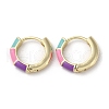 Brass Enamel Bamboo Hoop Earrings EJEW-K247-06LG-1