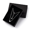 Cube Micro Pave Cubic Zirconia Pendant Necklaces & Bracelets Sets SJEW-JS01116-01-5