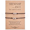 2Pc 2 Style 430 Stainless Steel Knot Heart Link Bracelets Set JB718A-1