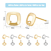 DICOSMETIC 80Pcs 2 Colors 201 Stainless Steel Stud Earring Findings STAS-DC0011-33-2