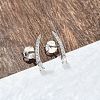 925 Sterling Silver Clear Cubic Zirconia Stud Earrings EJEW-Q032-01E-P-2
