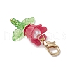 Flower Acrylic & Plastic Imitation Pearl Beads & Japanese Seed Beads Pendant Decorations HJEW-JM03232-02-5