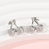 Cherry Brass Stud Earrings EJEW-F895-18P-3
