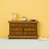 Dollhouse Miniature Furniture  Wooden Cabinet TV Stand Five-drawer PW-WG57C6F-01-4