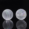 Transparent Corrugated Melon Acrylic Beads X-TACR-R142-01-2