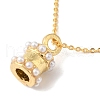 Rack Plating Brass ABS Pearl Pendant Necklaces NJEW-S425-03G-1
