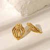 French Style Hollow Leaf Stainless Steel Stud Earrings & Pendant Necklaces & Cuff Rings Sets for Women YL4840-1-2