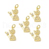Brass Micro Pave Cubic Zirconia Pendants KK-E068-VB314-4