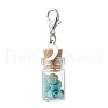 Synthetic Turquoise Chips inside Glass Wishing Bottle Pendant Decoration HJEW-JM03306-02-4