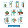 Kissitty 20Pcs 10 Style Transparent Resin & Walnut Wood Pendants RESI-KS0001-08-5