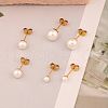 French Romantic 3 Pairs Round Stainless Steel Stud Earrings WZ4094-4