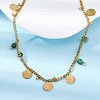 304 Stainless Steel Rhinestone Disc Bib Necklaces NJEW-U026-02G-3