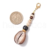 Natural Coconut & Shell & Lava Rock & Wood Beads Pendant Decorations HJEW-JM03227-02-3