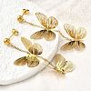 304 Stainless Steel Butterfly Tassel Stud Earrings EJEW-D308-11G-4