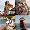 7M Ethnic Style Polyester Flower Jacquard Ribbons SRIB-WH0011-186A-6